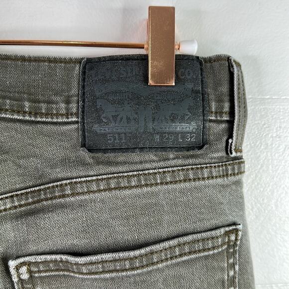 LEVI'S 511 Gray Green Cotton Denim Jeans Straight Leg Pants Size 29 x 32 - Picture 5 of 10
